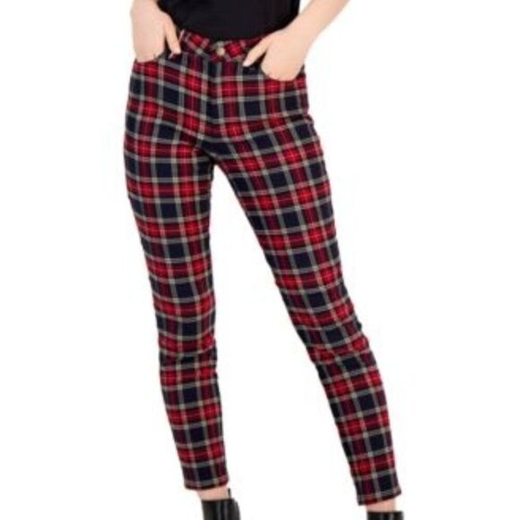 Tommy Hilfiger Tribeca Plaid-Print Skinny Pants Prosperous Plaid Multi 1… - Picture 1 of 2